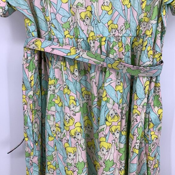 Torrid Disney Dress Peter Pan Tinkerbell Swing Button Belted NWT - Picture 13 of 14